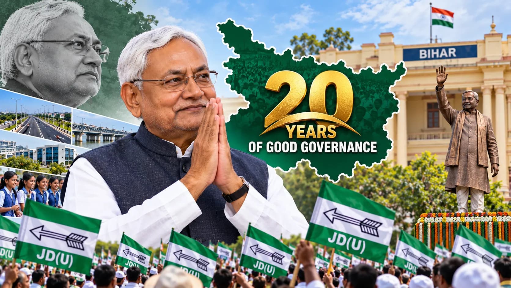 JD(U) Plans to Celebrate November 24 as Good Governance Day to Mark Nitish Kumar's 20 Years in Power